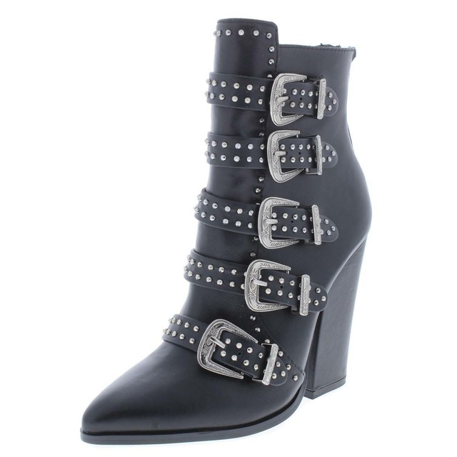 steve madden black leather booties