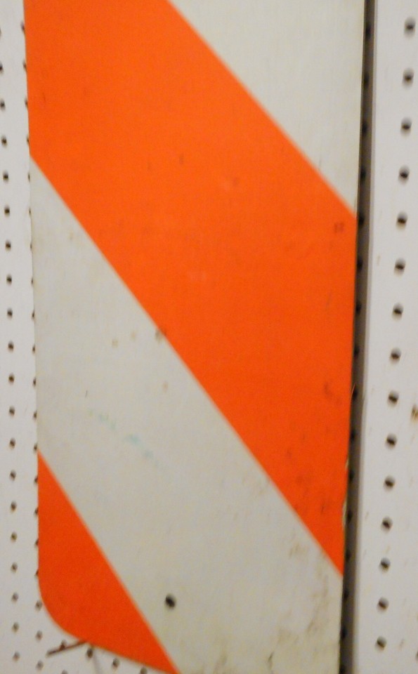 UNUSED 10 X 24 ORANGE ON WHITE DIAGONAL SIGN | eBay