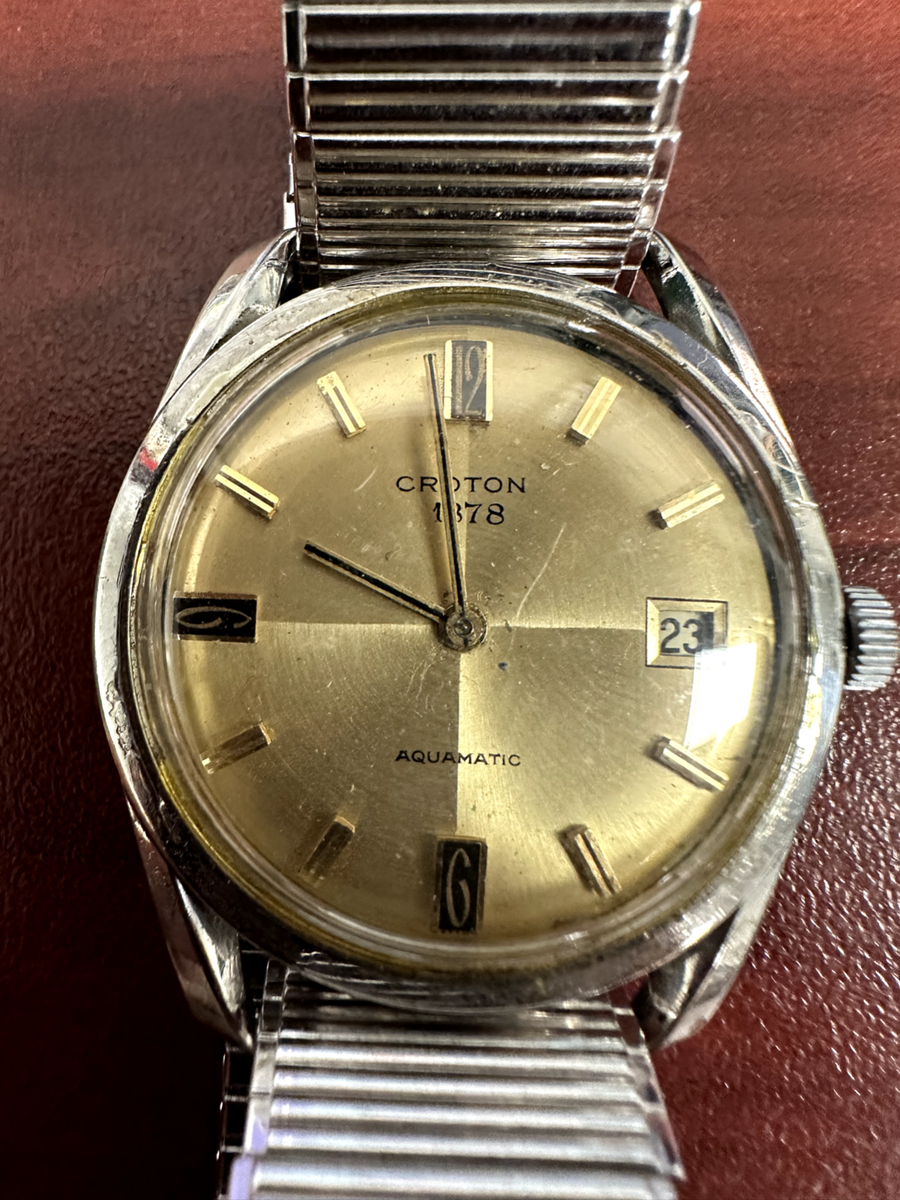 Vintage Classic Men's Croton 1878 De Luxe Automat Aquamatic Watch