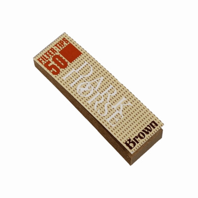 10 Heftchen Dark Horse Brown Filtertips, ungebleichte Slim Tips, 50 pro Heftchen