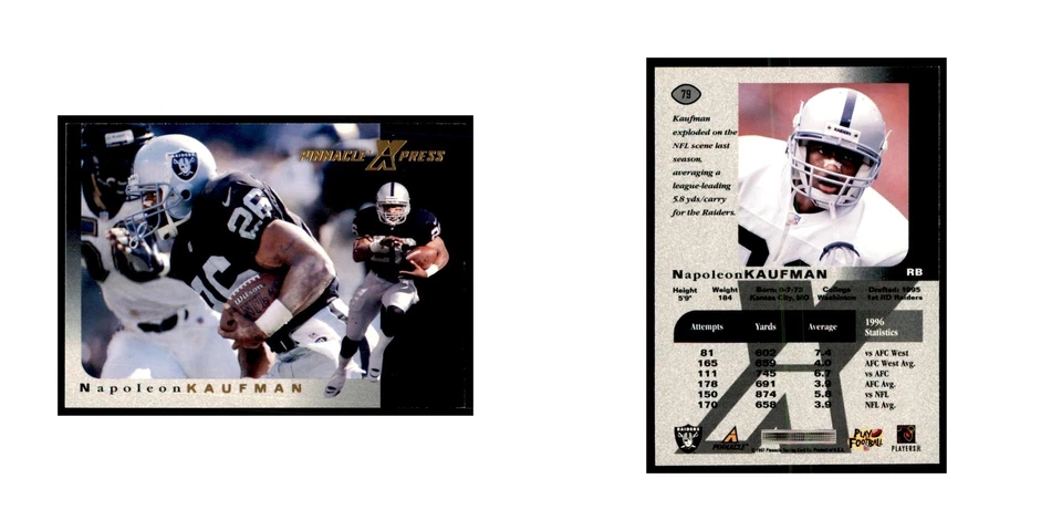Napoleon Kaufman 1997 Pinnacle X-Press #79 Football Cards Football Card NM - Image 3 of 3