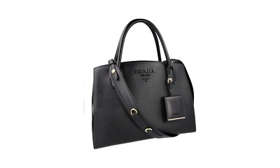PRADA Saffiano Monochrome Schultertasche/Handtasche - 1BA155 - Schwarz - NEU