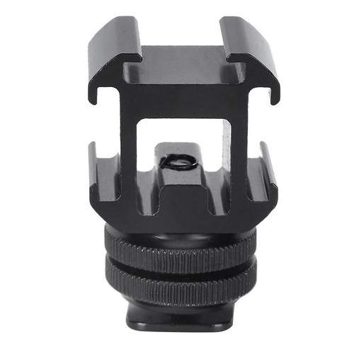 Metal Cold Shoe Mount Adapter On-Camera Hot Shoe Bracket 3 Side Adapter Mounts - Picture 2 of 9