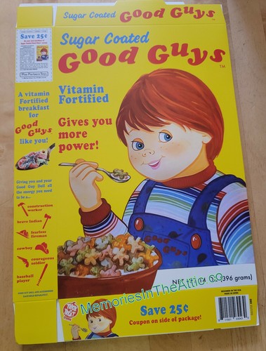 Halloween Chucky Childs Play Good Guys Cereal Box Collectible Movie Style Prop - Afbeelding 1 van 2