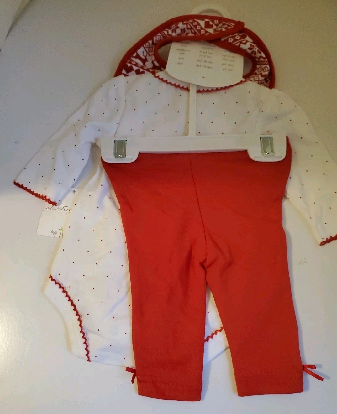 NWT Starting Out Newborn 4 Piece Christmas Outfit Reindeer Bodysuit Pants