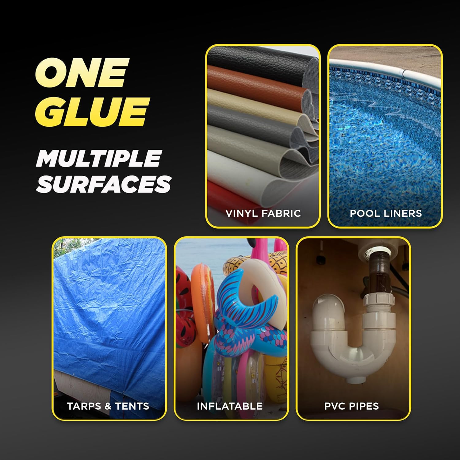 8 Oz Vinyl Cement Glue - Non-Brittle, Zero Shrinkage & Watertight Seal, Contact 