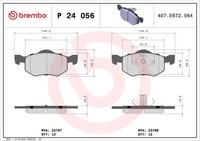 Bremsbelagsatz Scheibenbremse Prime Brembo P 24 056 FüR Ford Mazda Escape EP 16V