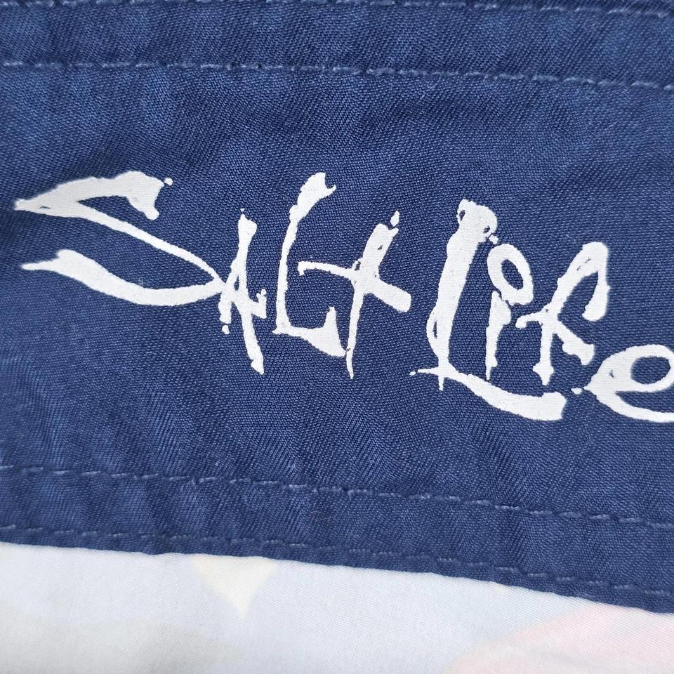 Pantalones Cortos Salt Life Para Hombres 36 Azul Marino SLX-QD Vapor Elastizados Tabla Bañador Floral Foto 3 de 4