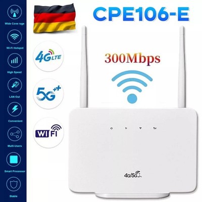 CPE106-E 4G LTE Router SIM Karte WLAN Router 300 Mbit/s WLAN, SIM-Kartensteck DE