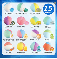 Bath Bombs for Kids Surprise Inside,15 Pack Kids Bath Bombs Gift Set,Natural