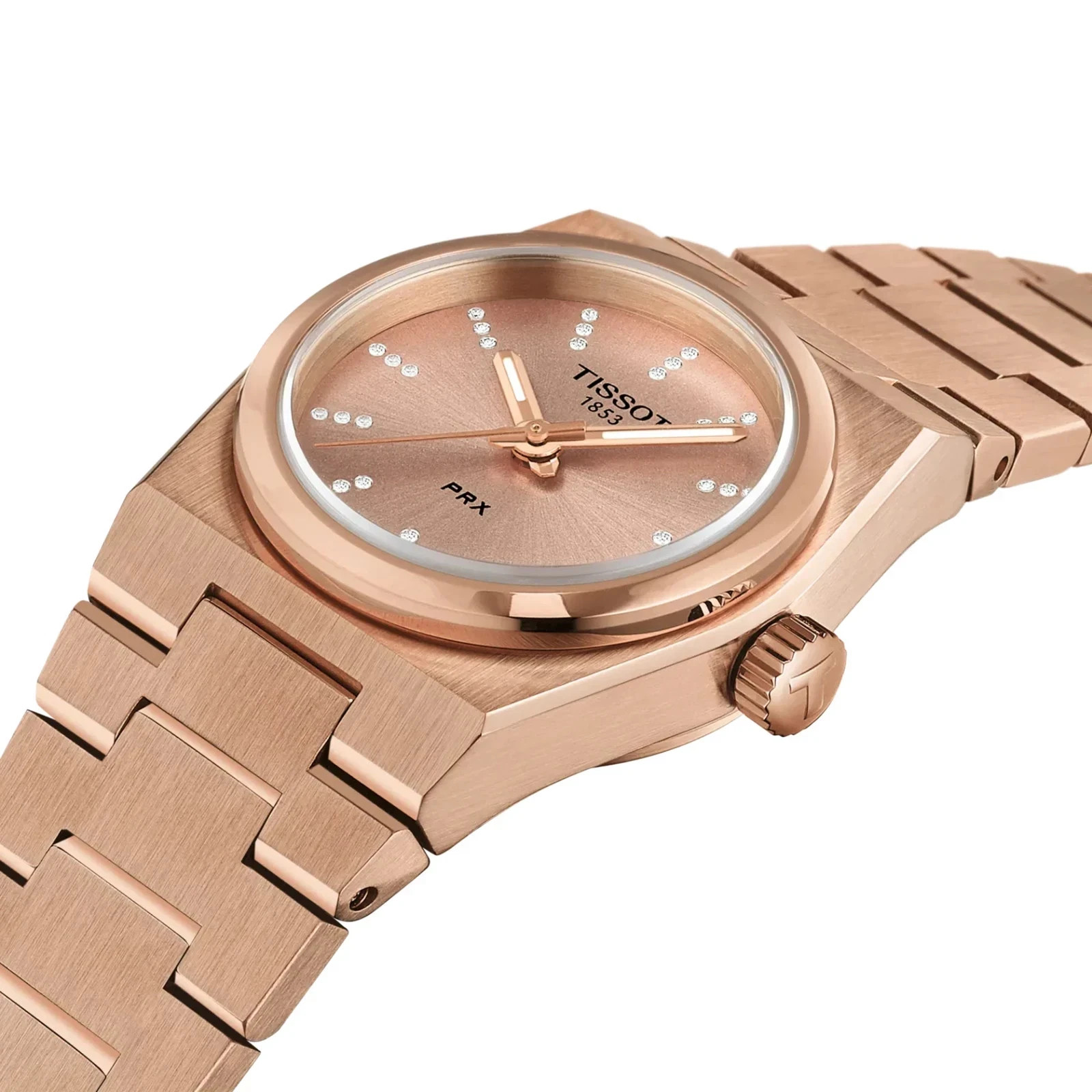 Tissot PRX 25mm Diamond Accented Dial Carnation Gold Ladies Watch T1370103350600 image 2