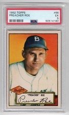 1952 Topps Baseball #66 Preacher Roe (Red Back) PSA 5