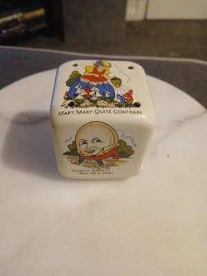 Vintage (ca. 1940) Ware Keramik Kinderreim Würfel Großbritannien Humpty Dumpty