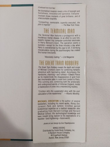 Michael Crichton Omnibus Andromeda Strain, Terminal Man, Great Train Robbery HC - Imagen 13 de 24