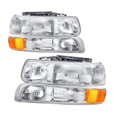 Headlight Assembly Crystal Compatible with 99-02 Chevy Silverado 00-06