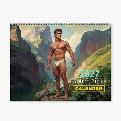 2027 Male Calendar DE- Young Turks, A4, Male Nude Naked Painting, A4 (21x29.7cm)