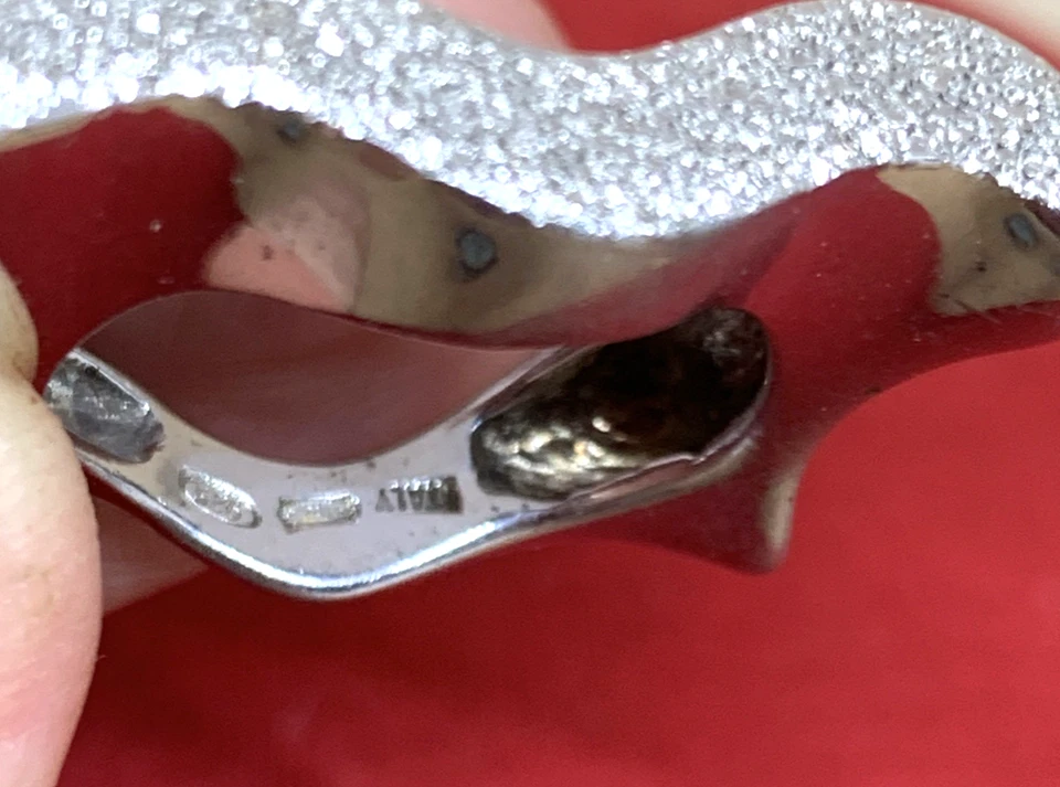 ANELLO PIANEGONDA A ONDA IN ARGENTO 925 LUCIDO E SUPERFICIE BRILLANTINATA MIS 11 - Immagine 4 di 4