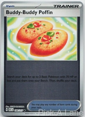 Buddy-Buddy Poffin 184/217 Common Ascended Heroes Pokemon Reverse Holo Near Mint