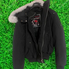 Moose knuckle White Fur Hood Down Jacket