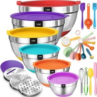 Terlulu RüHrschüSsel 6Er Set, Edelstahl SchüSsel SalatschüSsel Mit Luftdichtem
