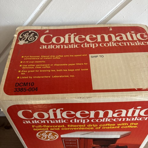 VTG GE DCM10 Coffeematic Automatic Drip Coffee Maker 10 Cup New In Open Box 1976 - Picture 3 of 15