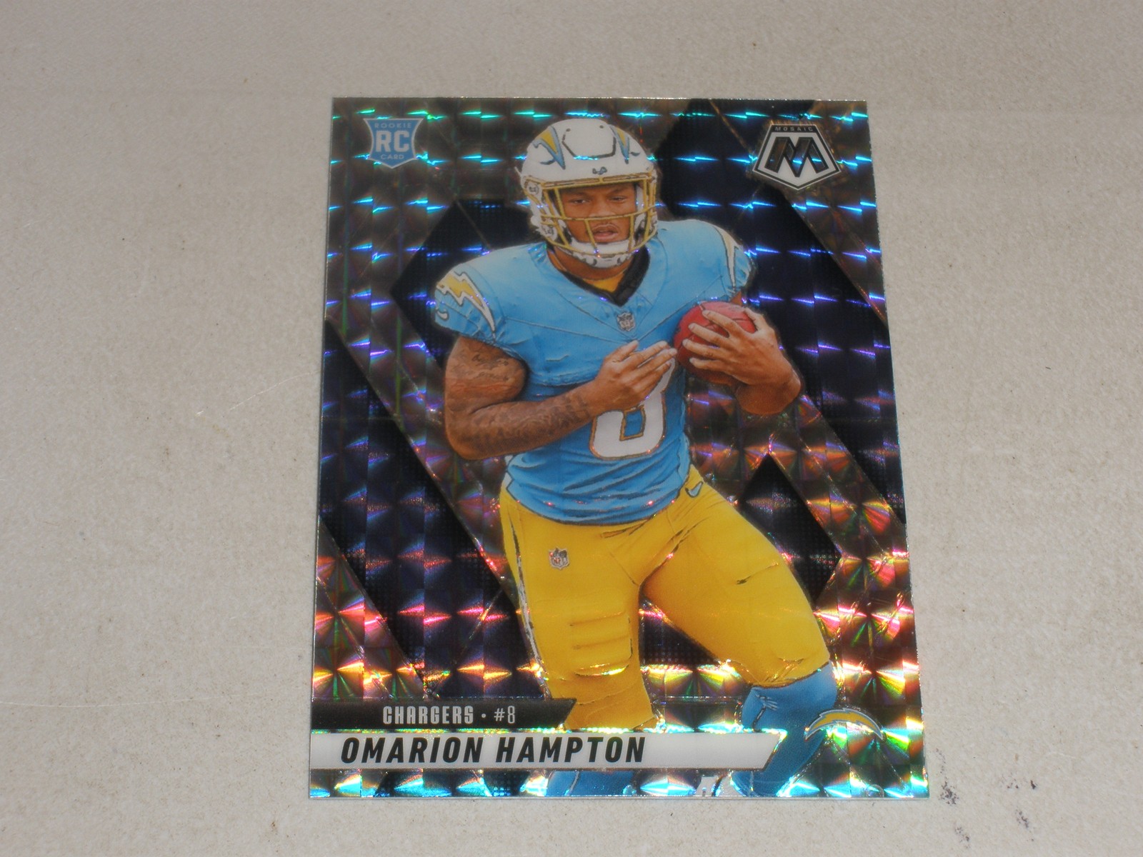 2025 Panini Mosaic Silver Mosaic Prizm #335 Omarion Hampton Rookie RC B