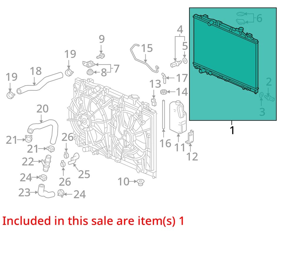 Radiator Fits 18-23 ODYSSEY 840704 - Image 2 of 4