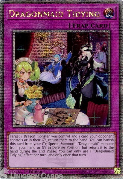 RA04-EN102 Dragonmaid Tidying : Quarter Century Secret Rare 1st Edition Mint YuG