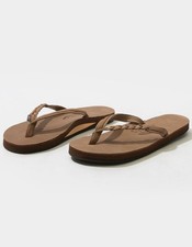 Flirty Braidy Womens Flip Flops Braided Strap Leather Sandals Casual Beach Shoes
