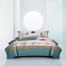 Luxury 4 Piece Bedding Set 100 Cotton Duvet Cover, Flat Sheet  2 Pillowcases