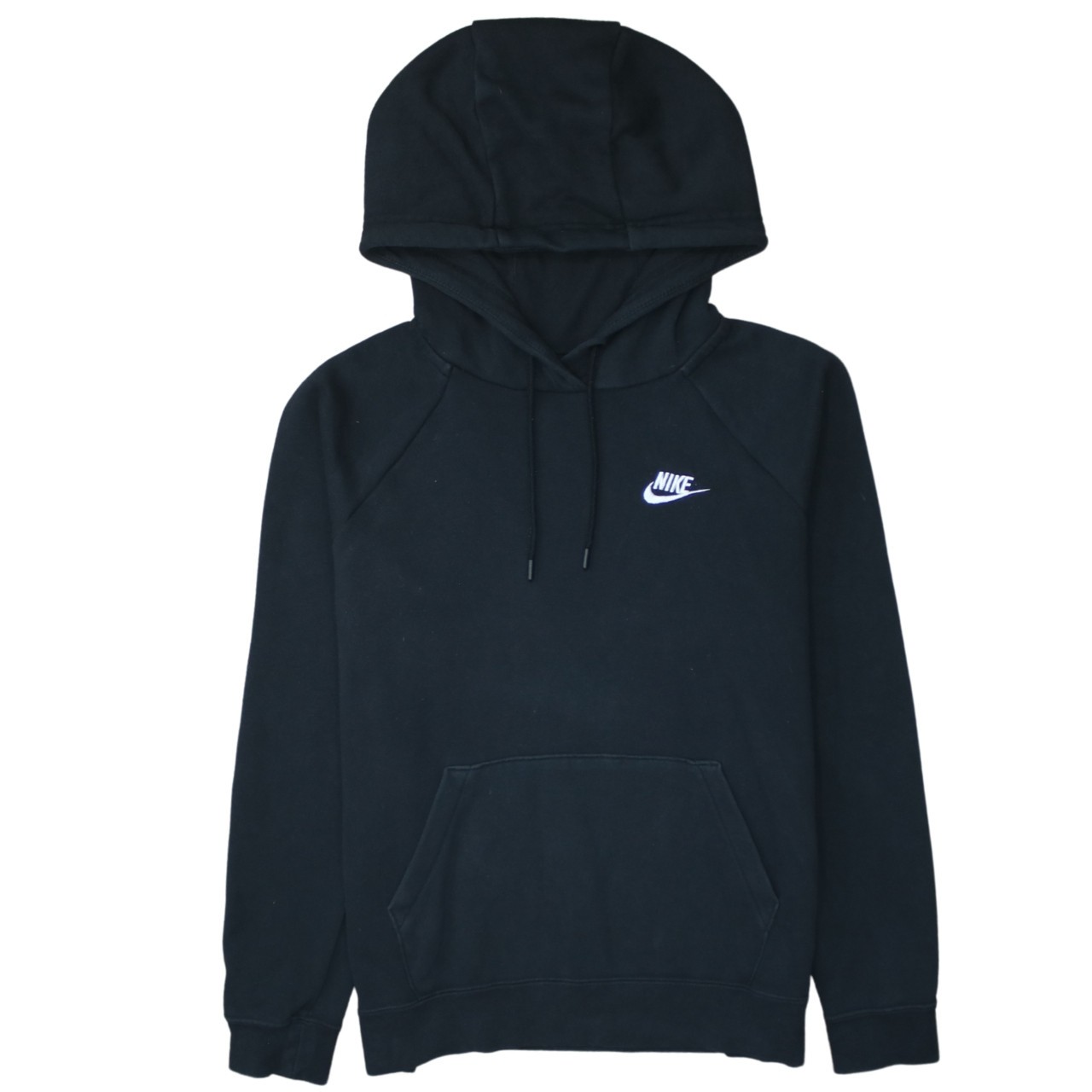 Nike Mens Hoodie Black Fleece Embroidered Swoosh Kangaroo Pocket Pullover S