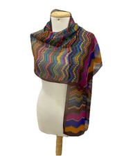 Missoni Rectangle Multicolore Silk Scarf 64/18 Inch R