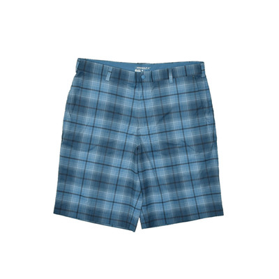 Nike Golf Dri-FIT Men's Plaid Blue Flat Front Bermuda Shorts Size 36 Polyester