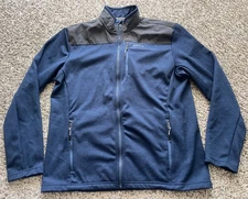 Orvis Jacket Mens Large Blue Bonded Mesh Full Zip 1522009