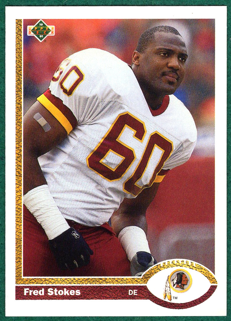 Fred Stokes - 1991 Upper Deck #68 - Washington Redskins Football Card