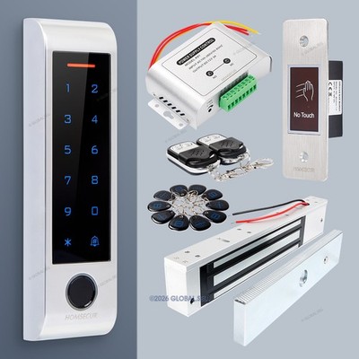 HOMSECUR Waterproof Biometric Door Lock Smart Gate Access 600ibs Maglock System