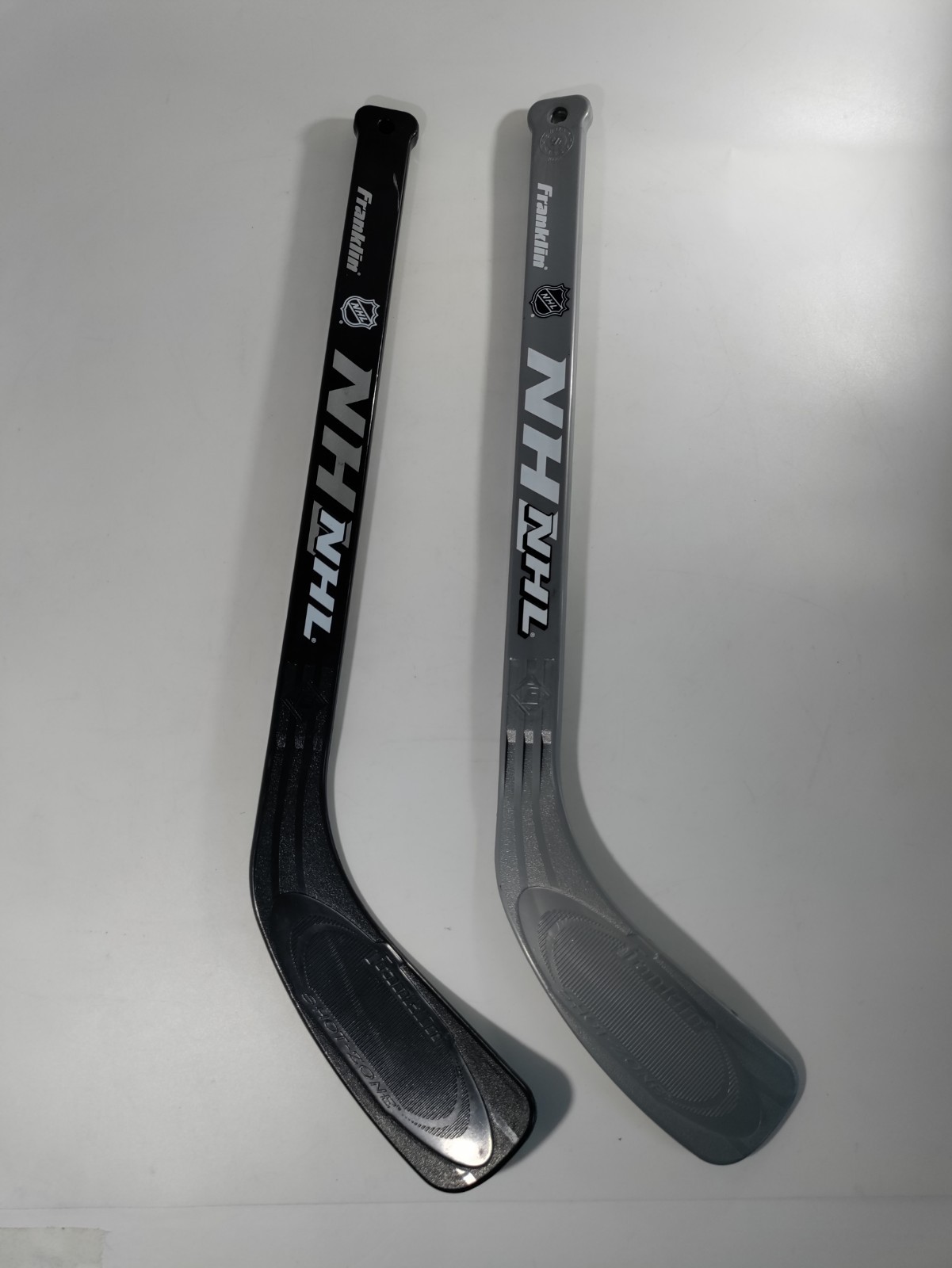 Vtg Franklin Pair Of Silver And Black Mini Stick NHL Hockey SHOT-ZONE Right/Left