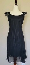 Vtg Black Y2K Whimsigoth Dress Size M Dark Romantic Fairy Grunge Sheer Witchy