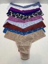 HANKY PANKY LACE LOW RISE THONG SET OF 10 ASSORTED COLORS ONE SIZE