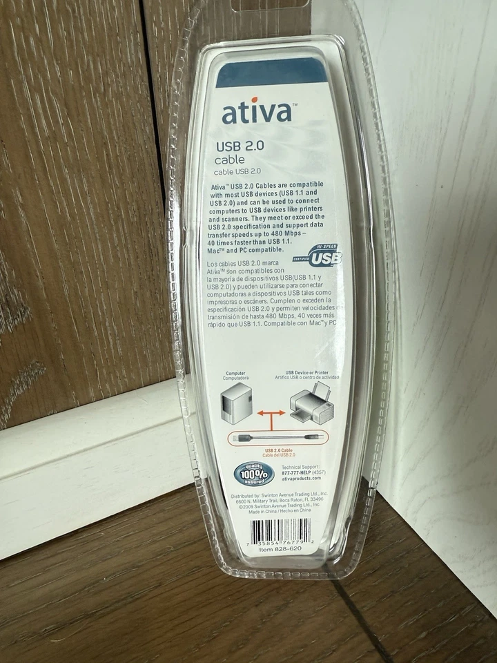 Ativa USB 2.0 Cable 6 ft Connect Computers Printers NEW SEALED - Image 3 of 3