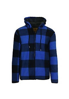 МУЖСКАЯ ТОЛСТОВКА В КЛЕТКУ ИЗ ФЛИСА J.COME GALAXY - РАЗМЕР: ДЛЯ МУЖЧИН XL - СИНИЙ