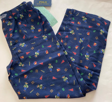 Polo Ralph Lauren Boys PJ pants 1 sleep Pant Iconic Bear Size M Flame resistant