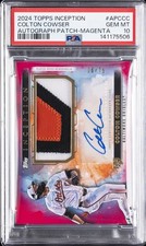 2024 TOPPS INCEPTION AUTO PATCH MAGENTA #APCCC COLTON COWSER 6/75 PSA 10