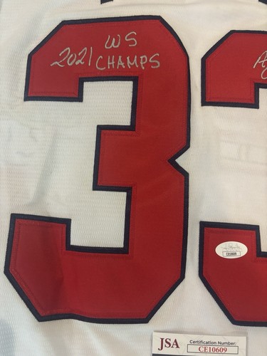 AJ Minter Signed Autographed Atlanta Braves Inscribed Jersey JSA COA Certified - Picture 3 of 4
