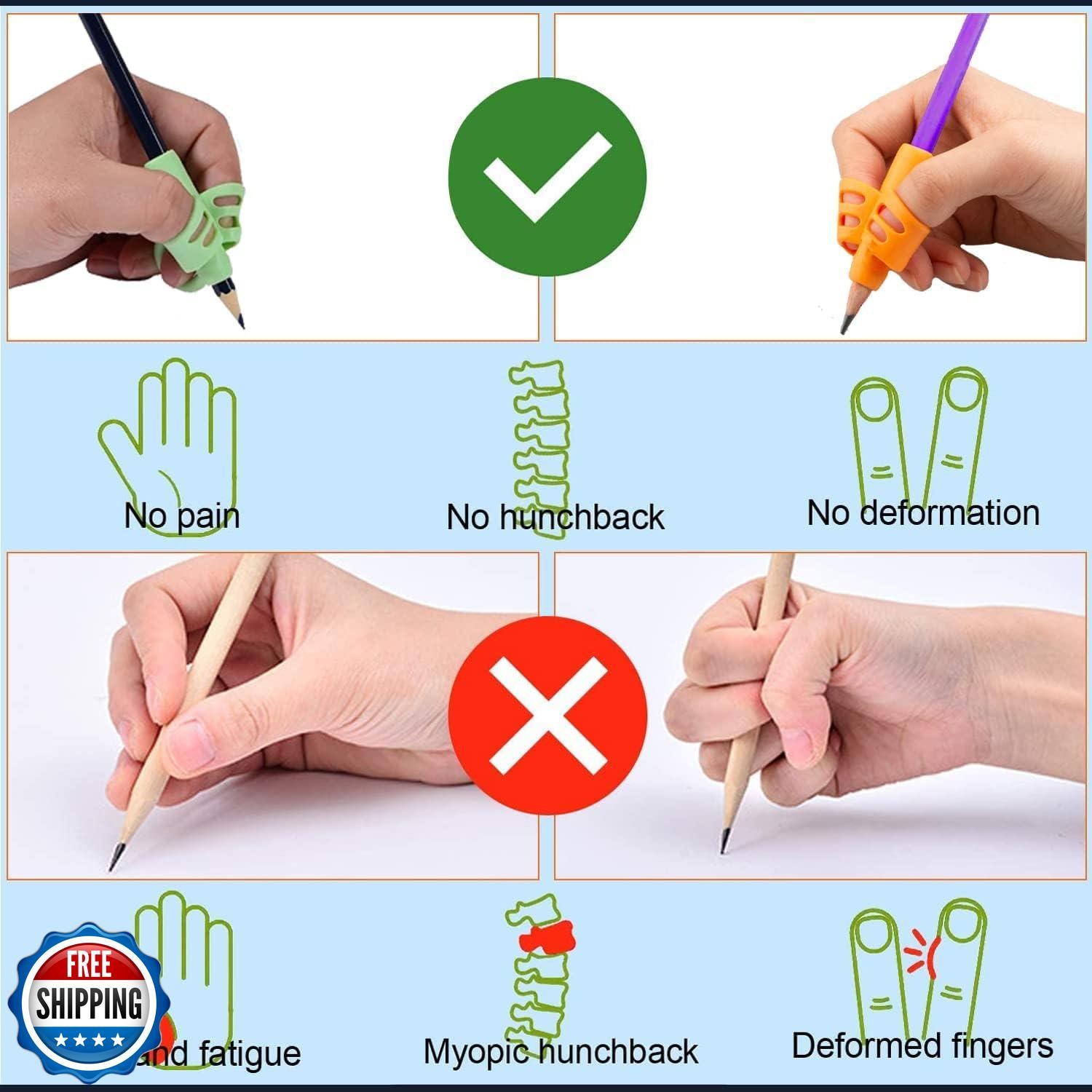 JustBlanks 20 Pcs Pencil Grips for Kids Handwriting - Pencil Holder for Kids,