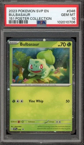 Pokemon Bulbasaur 151 Poster Coll. Holo Promo SVP EN 046 PSA 10 Gem Mint