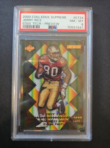 2000 Collector's Edge Supreme Jerry Rice #ET24 Edge Tech Preview PSA 8 NM-MT