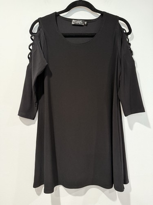 #ad NEW Sympli Stretch Dress Womens 6 Black Going Out LBD 3 4 Dark Romantic Minimal $37.49