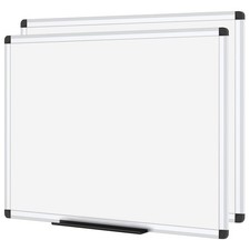 VIZ-PRO Magnetic Whiteboard/Dry Erase Board, 48 2 Pack 48 X 36 Inches, Silver