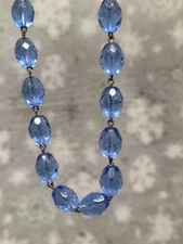 38'' Aqua Blue glass beads prism chain chandelier lamp parts